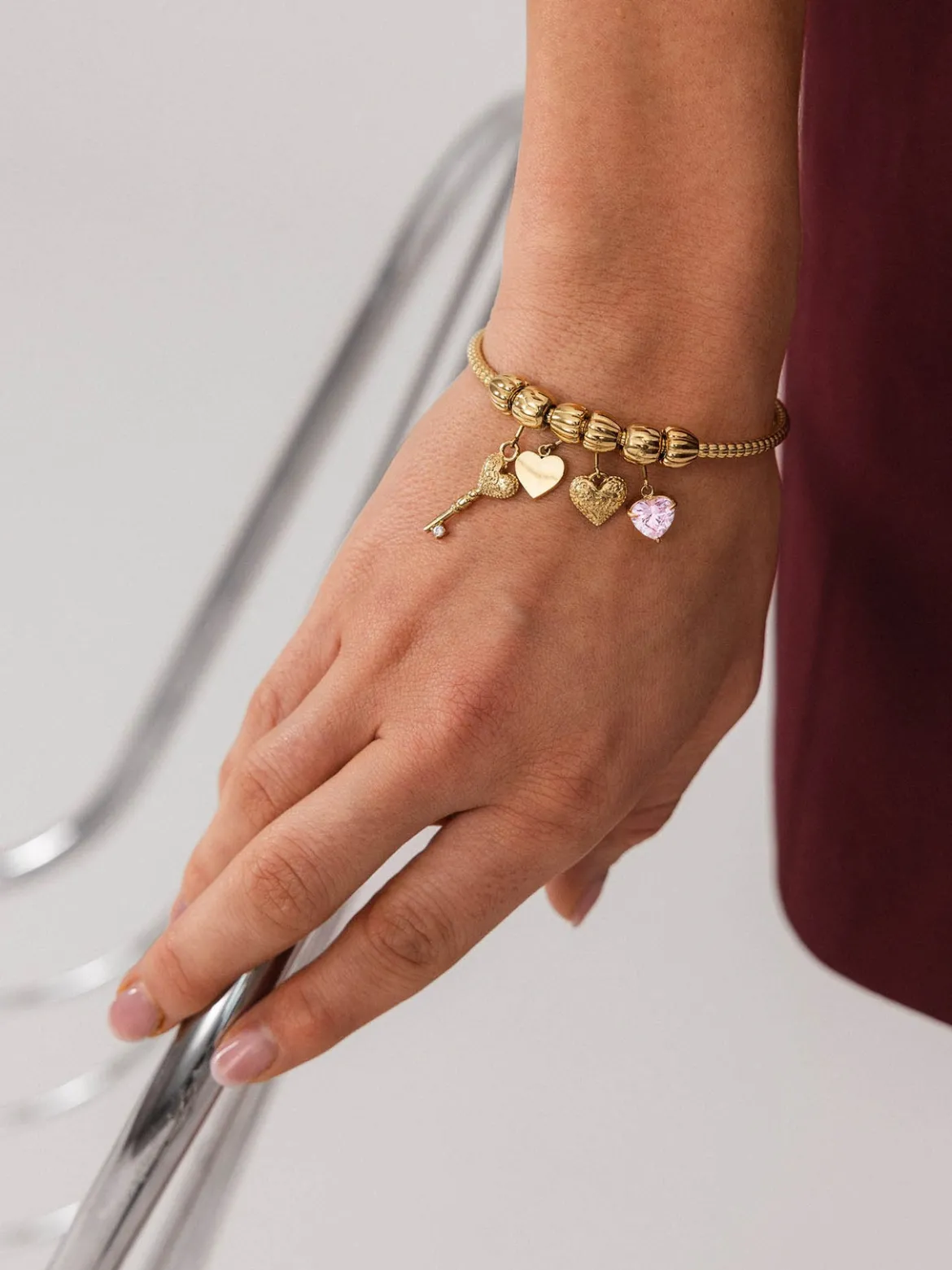 LEI Rosa Herz Charm