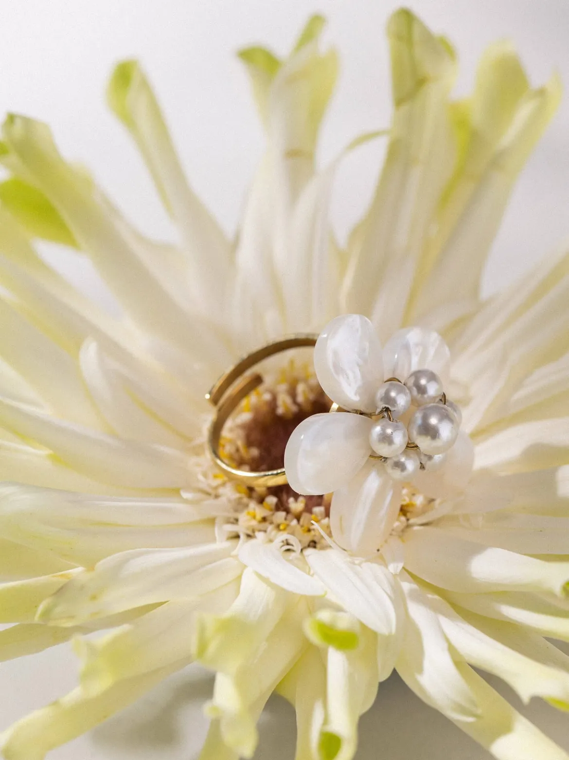Pearly Flower Ring